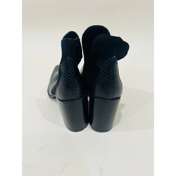 Steve Madden Black Chaya Leather Booties Womens 9 - Picture 4 of 5